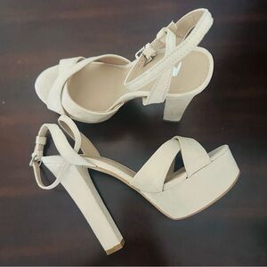 Elegant Cream High Heel Sandals
